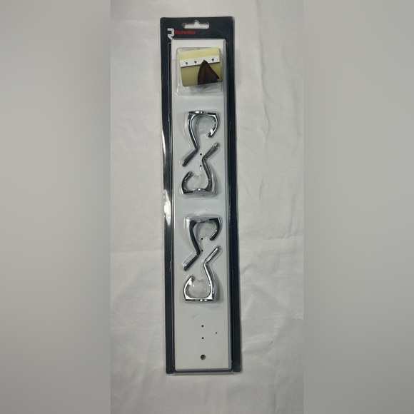 Richelieu White and Chrome Utility Hook Rack - Picture 1 of 7